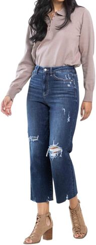 Judy Blue High Waist Destroy Crop Wide Leg in Saudi Arabia