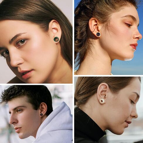 Longbeauty 8 قطع من مقاييس الأذن السميكة من السيليكون سدادات أنفاق الأذن المرنة نقالات حلق مزدوج متوهج ثقب الأذن مجوهرات للنساء والرجال in Kuwait