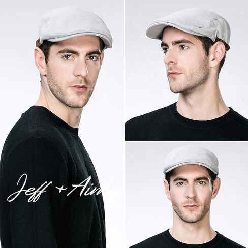 قبعة Jeff & Aimy الصيفية الرجالية المصنوعة من القطن المسطحة Ivy Gatsby Newsboy Driving Irish Cabbie Golf Hat in Kuwait