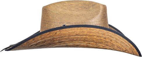 MexART Deluxe Cowboy Hat Mexican Palm Dark Natural Straw Wide Brim | Sombrero Baquero de Lujo de Palma Oscuro Natural, Dark Natural, One Size-Large in Kuwait