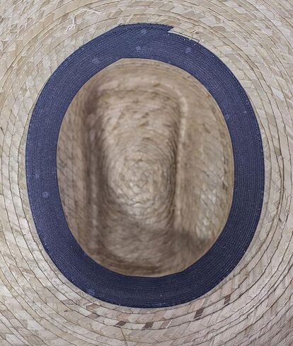 MexART Deluxe Cowboy Hat Mexican Palm Dark Natural Straw Wide Brim | Sombrero Baquero de Lujo de Palma Oscuro Natural, Dark Natural, One Size-Large in Kuwait