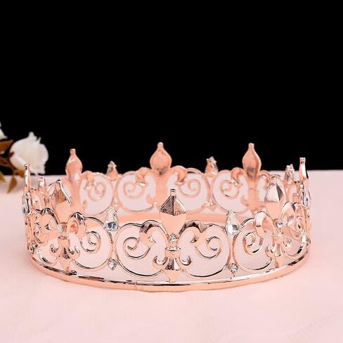Royal Full King Crown Metal Crowns And Tiaras For Men Cosplay Wedding Prom Party Decorations Crown Headpieces Accessories in Saudi Arabia