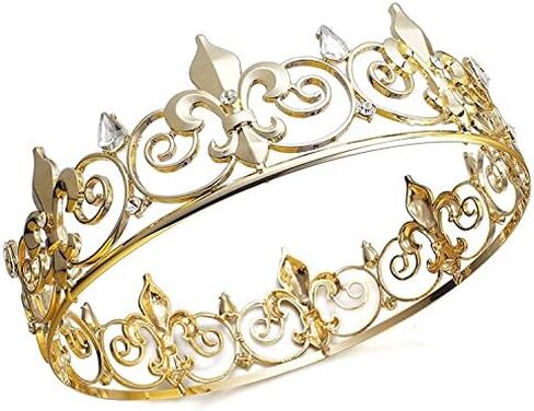 Royal Full King Crown Metal Crowns And Tiaras For Men Cosplay Wedding Prom Party Decorations Crown Headpieces Accessories in Saudi Arabia