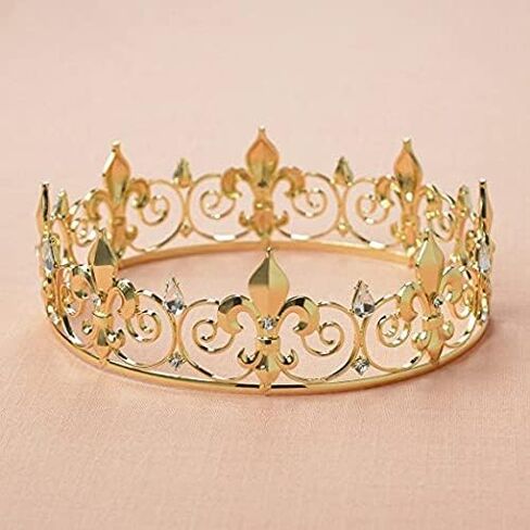 Royal Full King Crown Metal Crowns And Tiaras For Men Cosplay Wedding Prom Party Decorations Crown Headpieces Accessories in Saudi Arabia