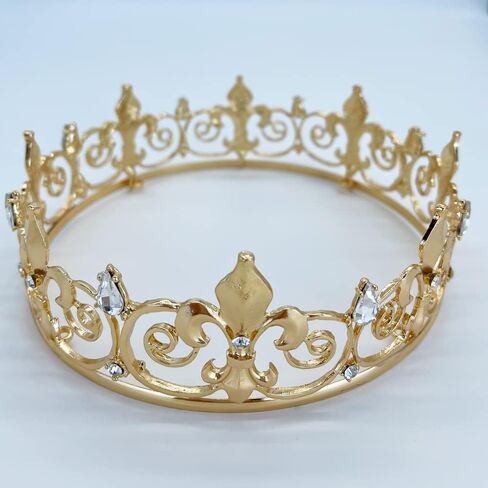 Royal Full King Crown Metal Crowns And Tiaras For Men Cosplay Wedding Prom Party Decorations Crown Headpieces Accessories in Saudi Arabia