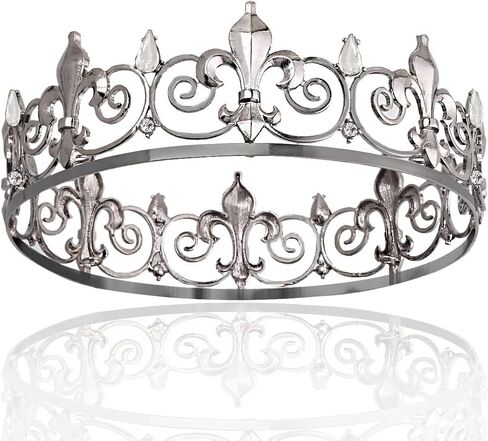 Royal Full King Crown Metal Crowns And Tiaras For Men Cosplay Wedding Prom Party Decorations Crown Headpieces Accessories in Saudi Arabia