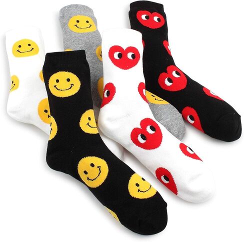Big Smiley Heart Socks (Crew 5 pairs) BS 15 in Kuwait