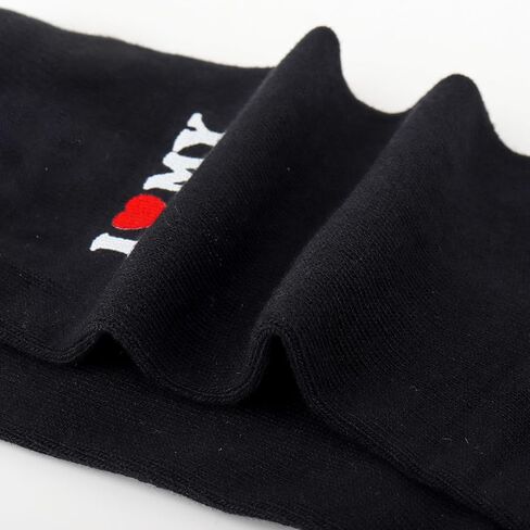 Moyel I Love My Boyfriend Socks هدايا لطيفة لصديقتك، هدايا مضحكة لصديقتك في الذكرى السنوية لعيد الحب، هدايا عيد ميلاد لها، جوارب I Heart My Boyfriend للنساء in Kuwait