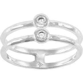 Silpada 'Double Band Marvel' Cubic Zirconia Ring in Sterling Silver in Saudi Arabia