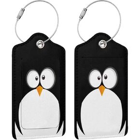 مجموعة من 2 بطاقة امتعة لشنط السفر بتصميم وجه بطريق مضحك من الجلد مع حلقة من الستانلس ستيل وغطاء للخصوصية وبطاقة الهوية وشنطة السفر للنساء والرجال والسفر in Kuwait