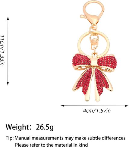 Vancy Utopia Sparkly Gold Plated Color Rhinestone Bow Keychains for Women,Charms for Key Purse Handbags Backpacks in Saudi Arabia