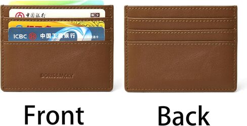 DORIS&JACKY Lambskin Minimalist Card Holder Unisex Slim Credit Card Case For Men And Women (DS901-Wine Red) in Saudi Arabia