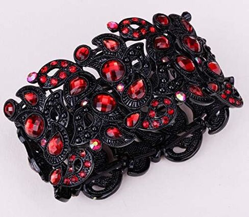 YACQ Women's Flower Stretch Cuff Bracelet fit Wrist Size 6-1/2 To 7-1/2 Inch - Comfortable Elastic Band & Floral Pattern Crystal Jewelry - Lead & Nickle Free - Halloween Costume Outfit in Saudi Arabia