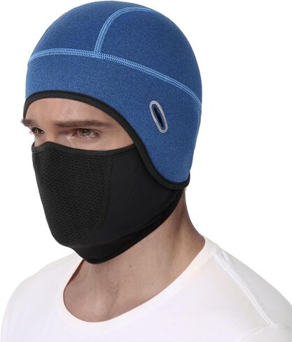 MELASA Thermal Skull Cap Helmet Liner Hat with Face Cover, Balaclava Face Mask with Glasses Holes for Cycling Motorcycle in Saudi Arabia