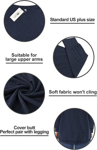 ROSRISS Plus Size Tops for Women Long Sleeve Shirts Casual Side Split Tees in Saudi Arabia