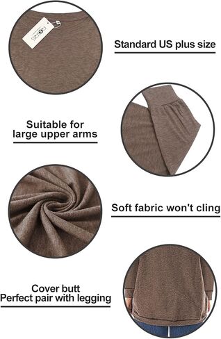 ROSRISS Plus Size Tops for Women Long Sleeve Shirts Casual Side Split Tees in Saudi Arabia