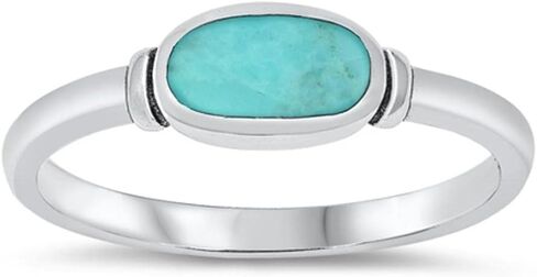 CHOOSE YOUR COLOR Sterling Silver Oval Ring in Saudi Arabia