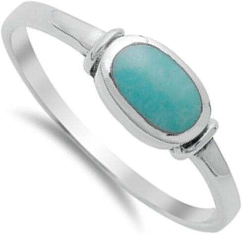 CHOOSE YOUR COLOR Sterling Silver Oval Ring in Saudi Arabia