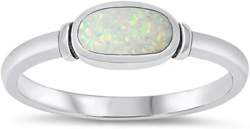 CHOOSE YOUR COLOR Sterling Silver Oval Ring in Saudi Arabia