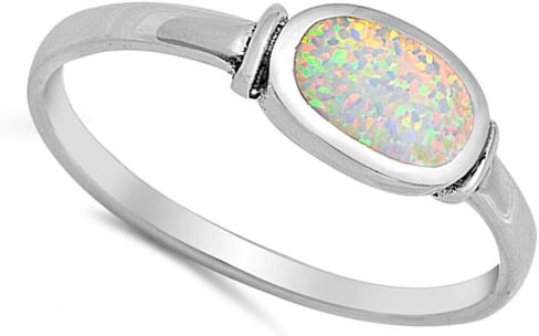CHOOSE YOUR COLOR Sterling Silver Oval Ring in Saudi Arabia