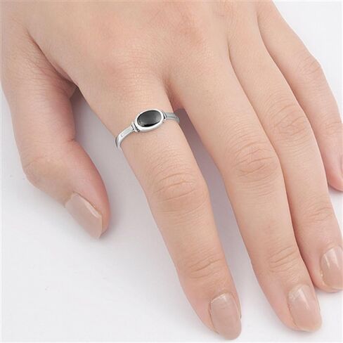 CHOOSE YOUR COLOR Sterling Silver Oval Ring in Saudi Arabia