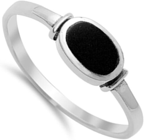CHOOSE YOUR COLOR Sterling Silver Oval Ring in Saudi Arabia