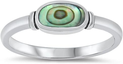 CHOOSE YOUR COLOR Sterling Silver Oval Ring in Saudi Arabia