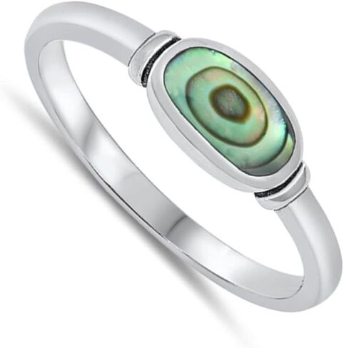 CHOOSE YOUR COLOR Sterling Silver Oval Ring in Saudi Arabia