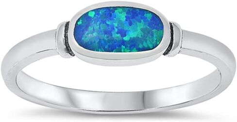 CHOOSE YOUR COLOR Sterling Silver Oval Ring in Saudi Arabia