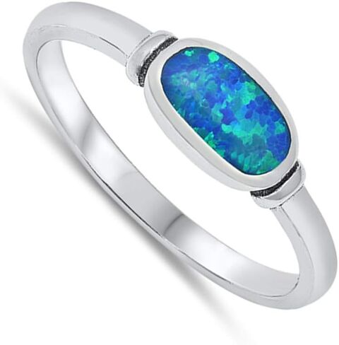 CHOOSE YOUR COLOR Sterling Silver Oval Ring in Saudi Arabia