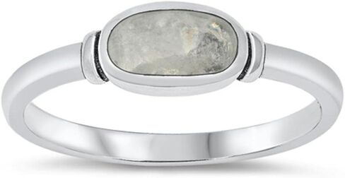 CHOOSE YOUR COLOR Sterling Silver Oval Ring in Saudi Arabia
