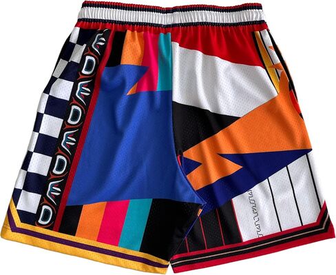 Basketball Athletic Shorts Men - Mesh Gym Sports Workout Training Drawstring Retro Casual Fashion Short with Pockets… in Saudi Arabia