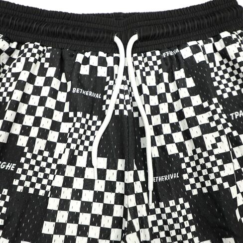 Basketball Athletic Shorts Men - Mesh Gym Sports Workout Training Drawstring Retro Casual Fashion Short with Pockets… in Saudi Arabia