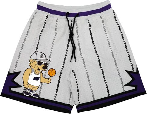 Basketball Athletic Shorts Men - Mesh Gym Sports Workout Training Drawstring Retro Casual Fashion Short with Pockets… in Saudi Arabia