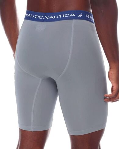 Nautica Men's Performance Compression Base Layer Solid Athletic Bike Shorts in Kuwait