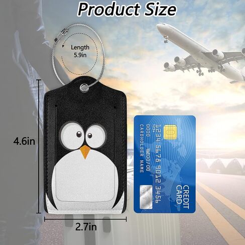 مجموعة من 2 بطاقة امتعة لشنط السفر بتصميم وجه بطريق مضحك من الجلد مع حلقة من الستانلس ستيل وغطاء للخصوصية وبطاقة الهوية وشنطة السفر للنساء والرجال والسفر in Kuwait