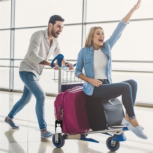 مجموعة من 2 بطاقة امتعة لشنط السفر بتصميم وجه بطريق مضحك من الجلد مع حلقة من الستانلس ستيل وغطاء للخصوصية وبطاقة الهوية وشنطة السفر للنساء والرجال والسفر in Kuwait