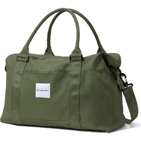 Carrywell Carry On Duffle Bag For Women, Women's Gym and Travel Tote, Overnight Weekender, Shoulder Strap, Luggage Sleeve and Anti-Theft Pocket, Not Made In China (Beige)