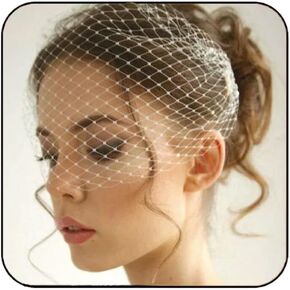 HEREAD 1920s العروس الزفاف قفص العصافير الحجاب الأبيض خوذة الزفاف مقاطع الشعر اكسسوارات للنساء والفتيات in Kuwait