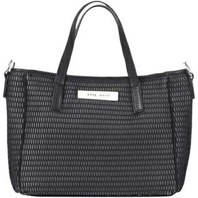 qbag paris Nest Bon Shoulder Bag - Crossbody, Shoulder Strap, Zippered, Lightweight, Large Capacity, Ideal for Work and Travel, Women's Mesh Washable Mother's Bag, Perfect Gift for Women (Grege Black) in Kuwait