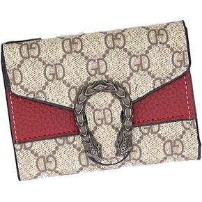 محفظة IFFANY صغيرة الحجم وقصيرة ثلاثية الطي مع محفظة عملات معدنية محمولة فريدة للرجال والنساء - باللون الأحمر in Kuwait