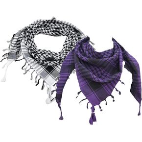 Elu Shemagh Scarf Men - Women /100% Cotton Military Shemagh Keffiyeh Scarf Arafat Tactical Desert Rave Bandana Head Wrap
