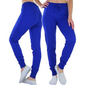 ToBeInStyle Women's Lightweight Cotton Blend Fleece Knit Drawstring Jogger Pants