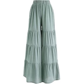 CHICWISH Women's Comfy Casual Wide-Leg Flare Bell Bottom Pants in Saudi Arabia