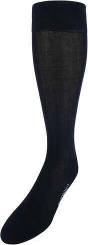 Trafalgar Men's Jasper Mercerized Cotton Ribbed Mid-Calf Solid Color Socks in Saudi Arabia