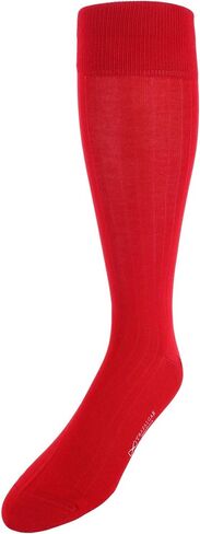 Trafalgar Men's Jasper Mercerized Cotton Ribbed Mid-Calf Solid Color Socks in Saudi Arabia