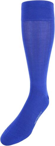 Trafalgar Men's Jasper Mercerized Cotton Ribbed Mid-Calf Solid Color Socks in Saudi Arabia