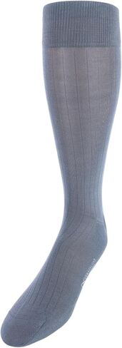Trafalgar Men's Jasper Mercerized Cotton Ribbed Mid-Calf Solid Color Socks in Saudi Arabia