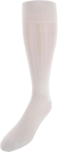 Trafalgar Men's Jasper Mercerized Cotton Ribbed Mid-Calf Solid Color Socks in Saudi Arabia