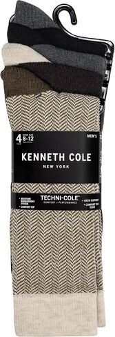 Kenneth Cole Mens 4 Pair Pack Classic Comfort Multicolor Assorted Easy Care Dress Socks in Saudi Arabia